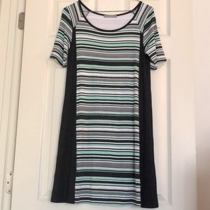 Loveappella- Stitch Fix- Short Sleeve Aqua & Black dress- Size S